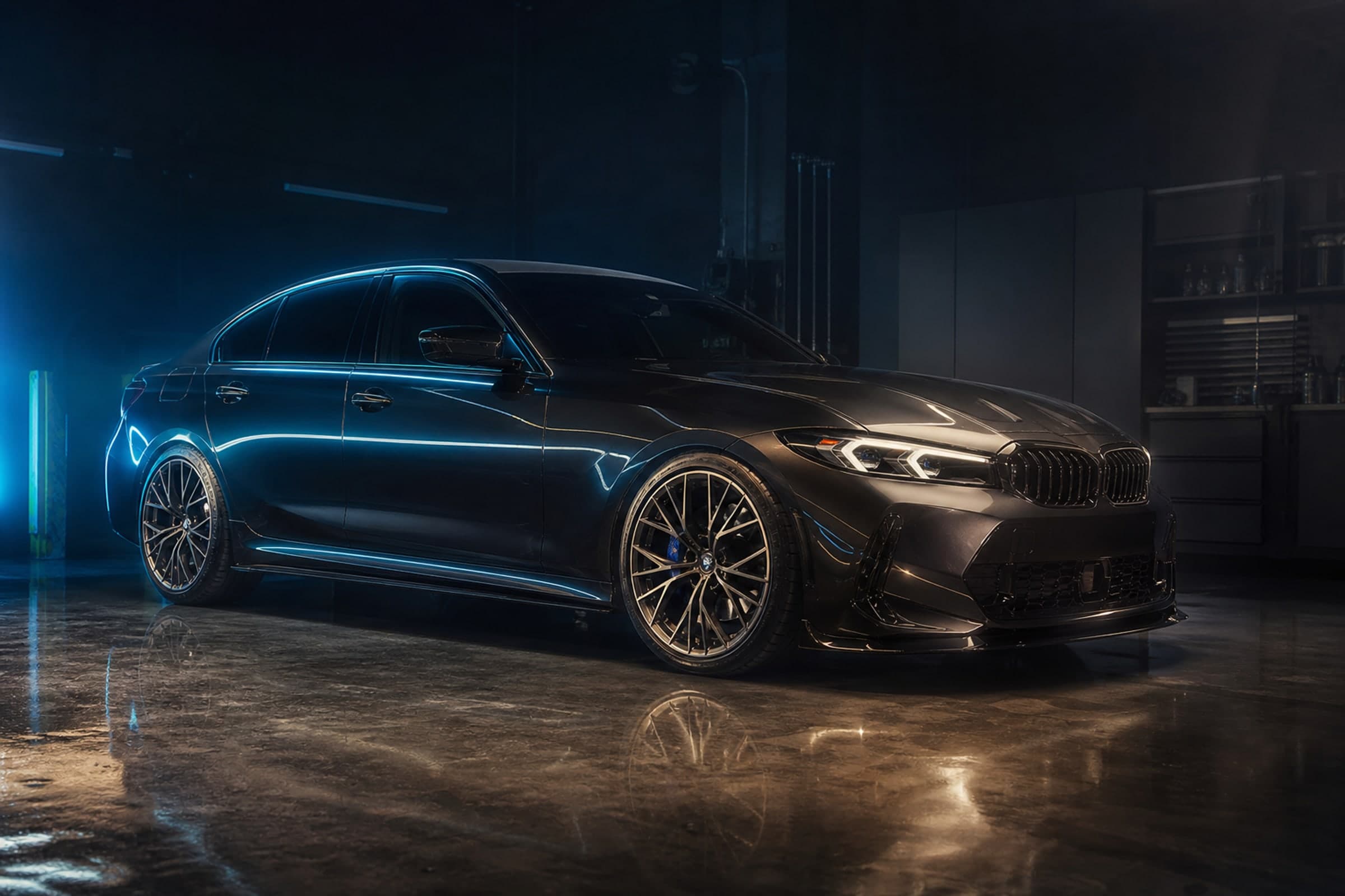 A freshly detailed car with a deep, corrected mirror-gloss finish