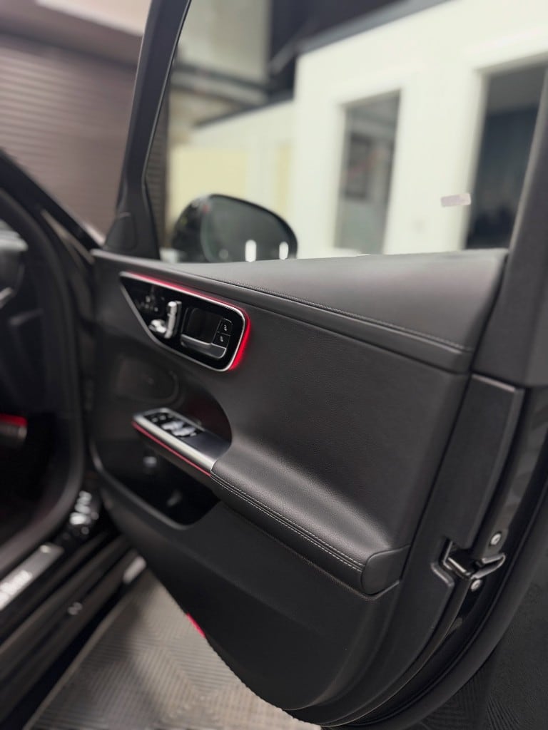 Mercedes door card cleaned and dressed