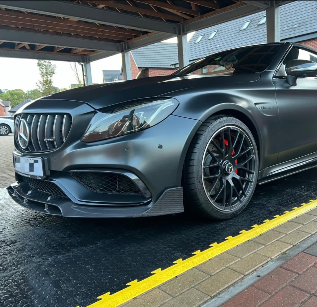 Matte grey Mercedes-AMG C63 after a wash and protect